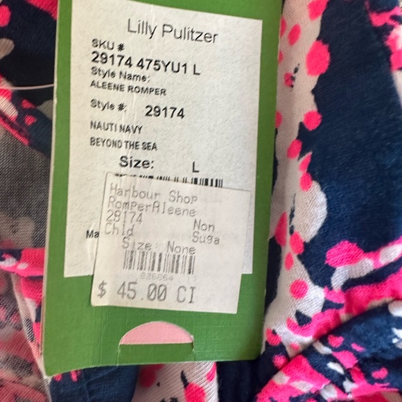 NWT Lilly Pulitzer Aleene Romper Girls Size Large 8-10 - Picture 5 of 5